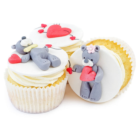 Cute Teddy Couple Cup Cake