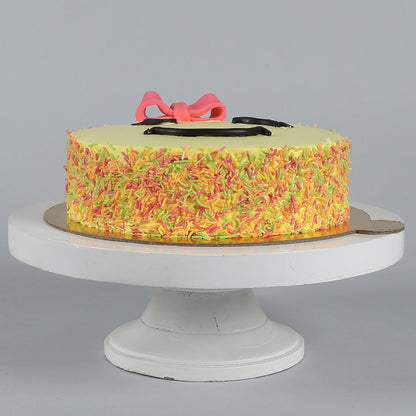 Cute Winking Emoji Butter Scotch Cake