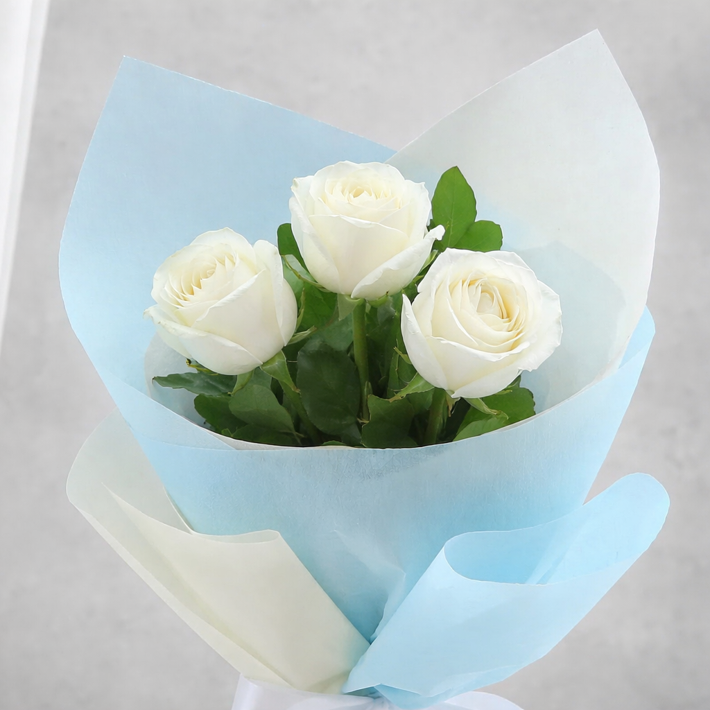 Elegant white rose bouquet