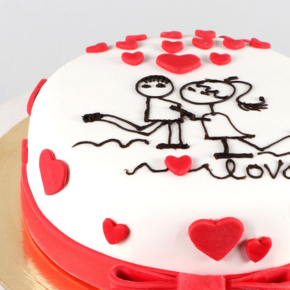 Forever In Love Fondant Cake