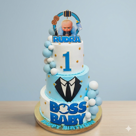 Boss Baby For 1st Birthday Cake