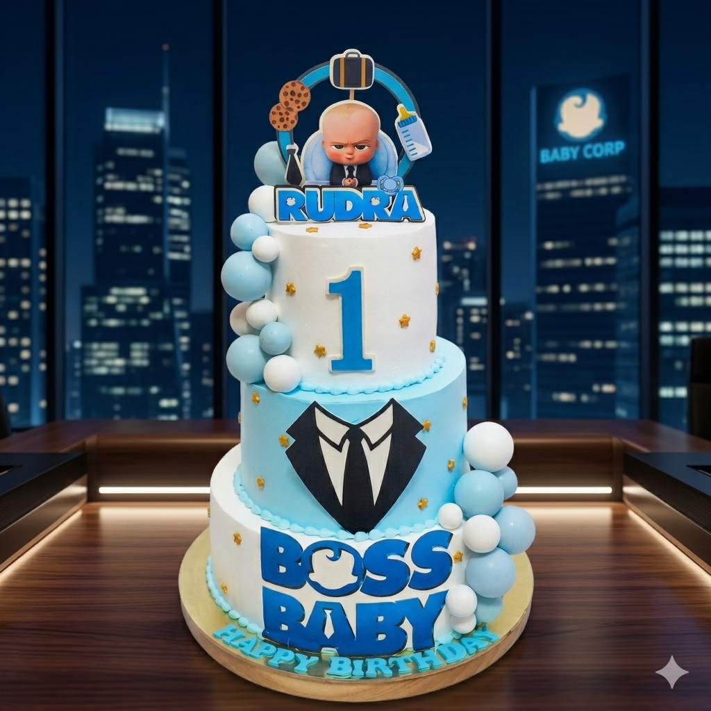 Boss Baby For 1st Birthday Cake