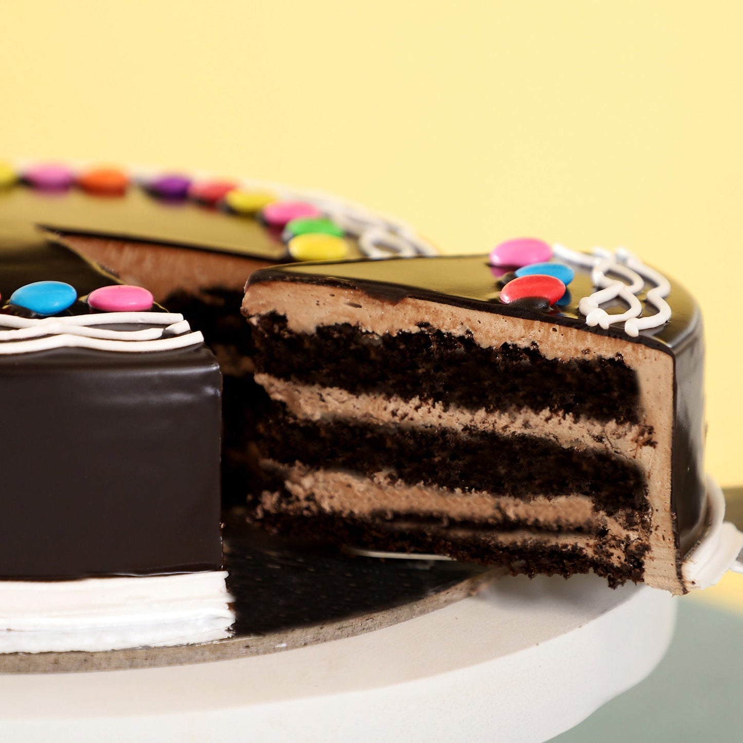 Gems Decorated Chocolate Cake