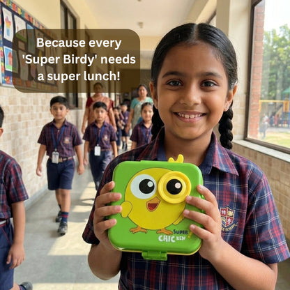 Green Super Birdy 2 Layer Kids Lunch Box