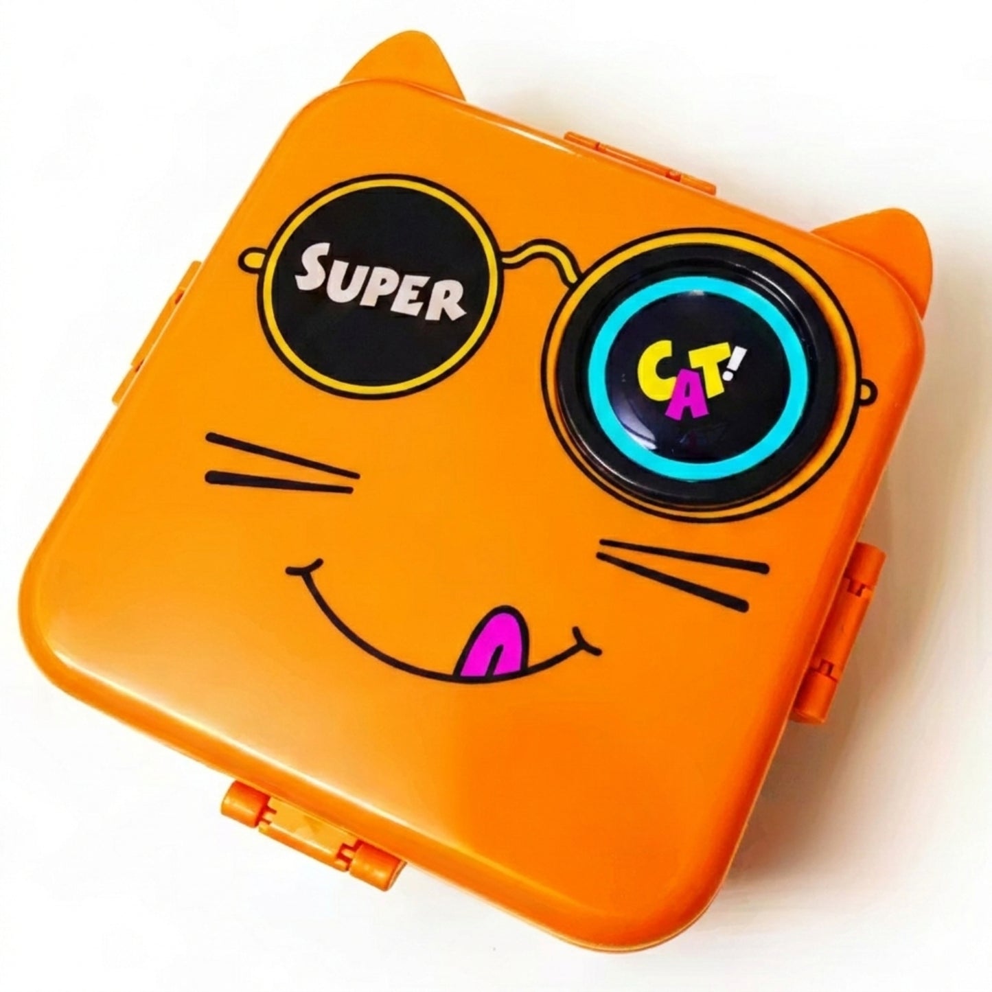 Orange Cute Cat 2 Layer Kids Lunch Box