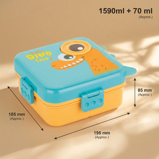 Blue Super Dino 2 Layer Kids Lunch Box