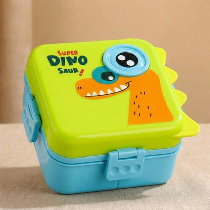 Yellow Super Dino 2 Layer Kids Lunch Box