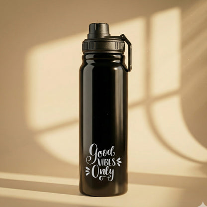 Good Vibes Only Printed Stainless Steel Water Bottle