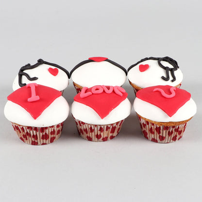 I Love You Fondant Chocolate Cup Cakes