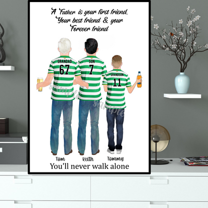 Personalised Fathers Day Grand Wishes Art