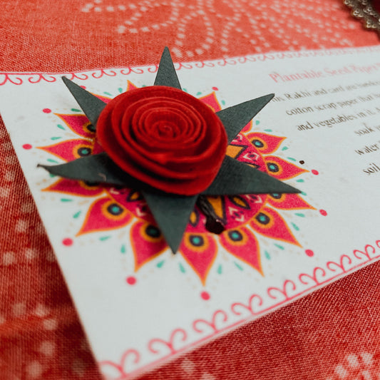 Red Rose Plantable Rakhi