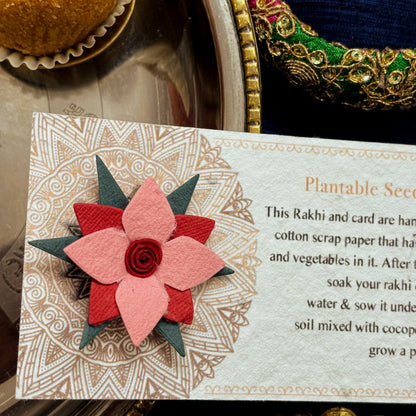 Red & Pink Jasmine Plantable Rakhi