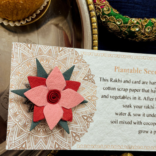 Red & Pink Jasmine Plantable Rakhi