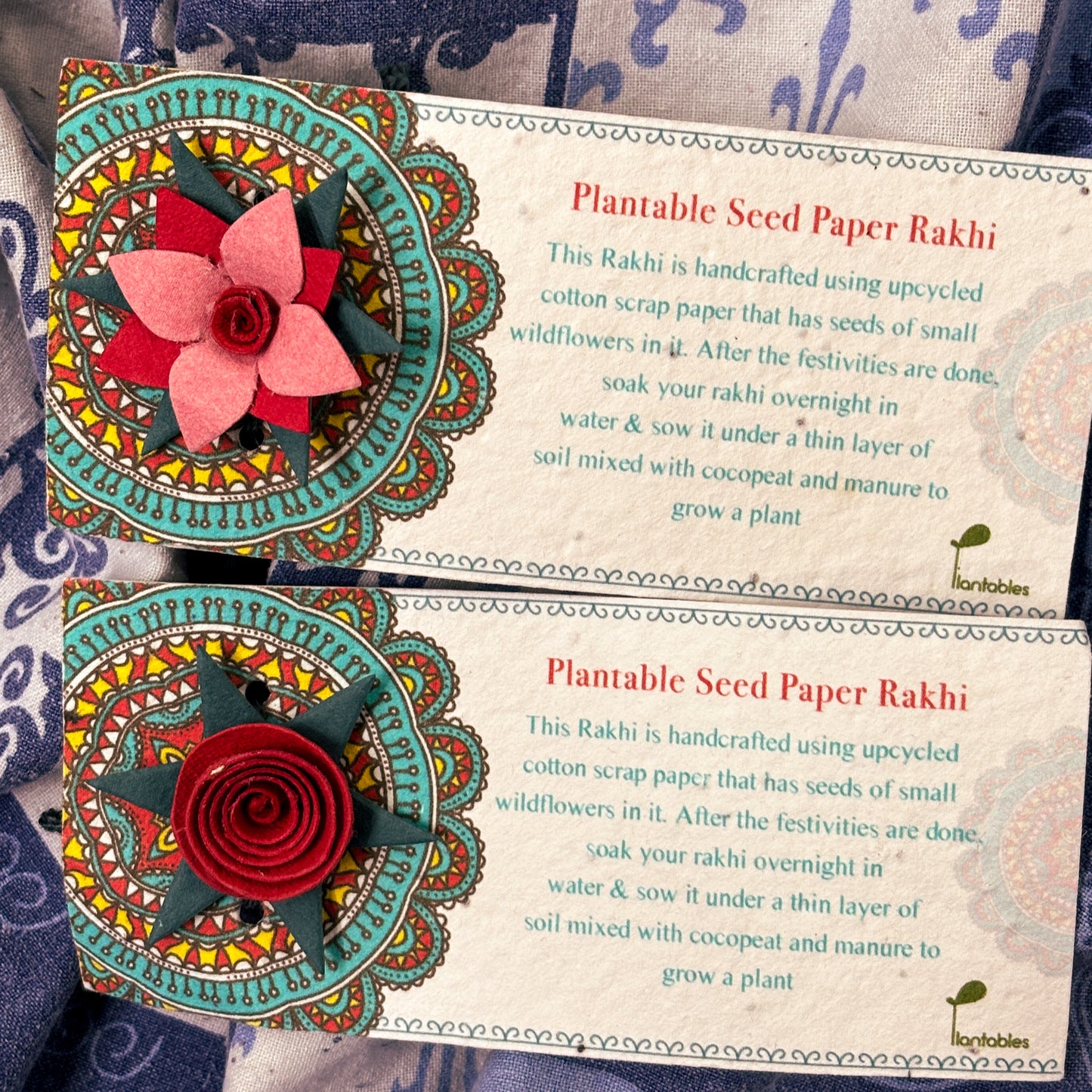 Jasmine & Red Roses Plantable Rakhi Set