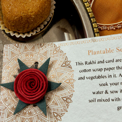 Jasmine & Red Roses Plantable Rakhi Set