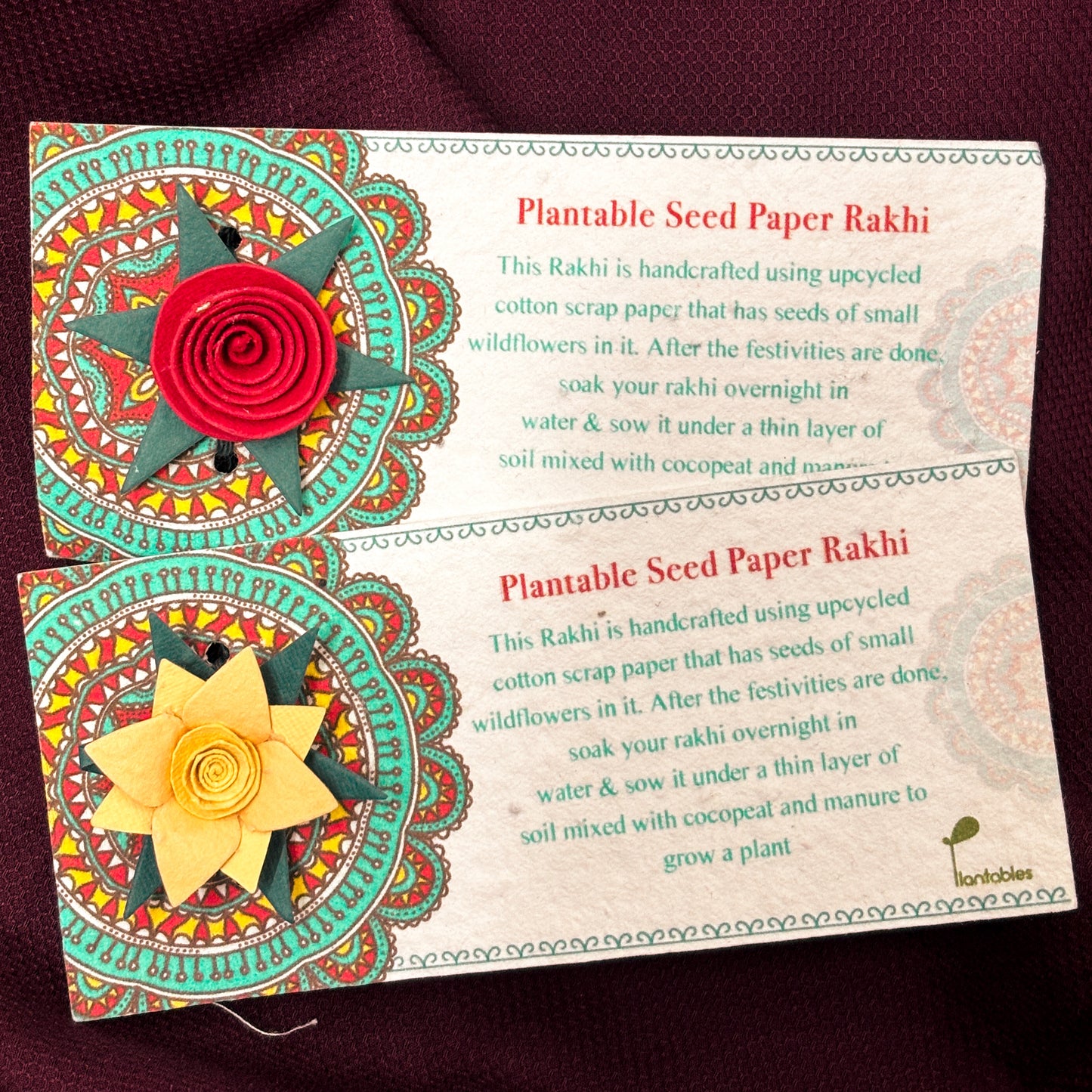 Yellow Jasmine & Rose Plantable Rakhi Set