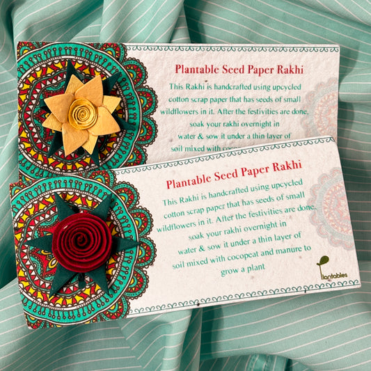 Yellow Jasmine & Rose Plantable Rakhi Set