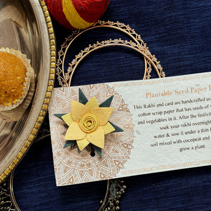 Yellow Jasmine & Rose Plantable Rakhi Set