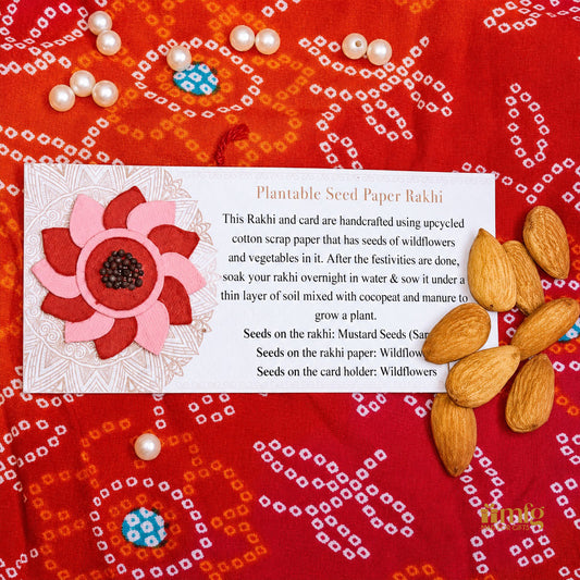 Eco Lotus Red & Pink Handmade Plantable Rakhi
