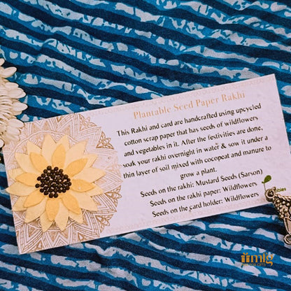Cream Lotus Seed Paper Rakhi