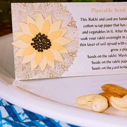 Cream Lotus Seed Paper Rakhi