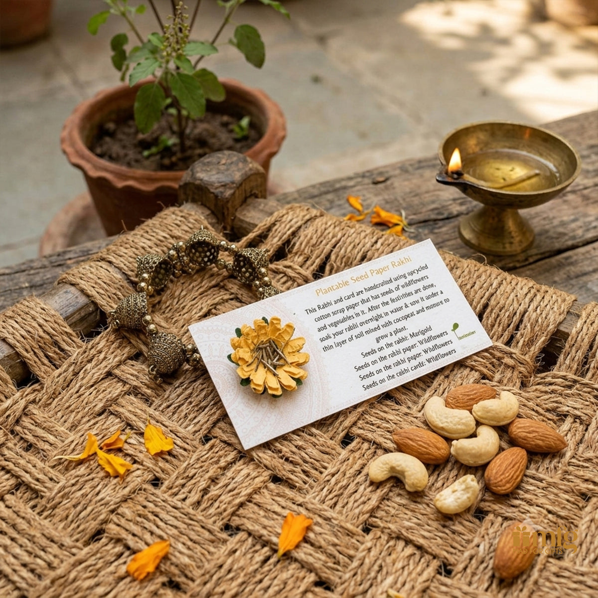 Marigold Bloom Eco-Friendly Rakhi