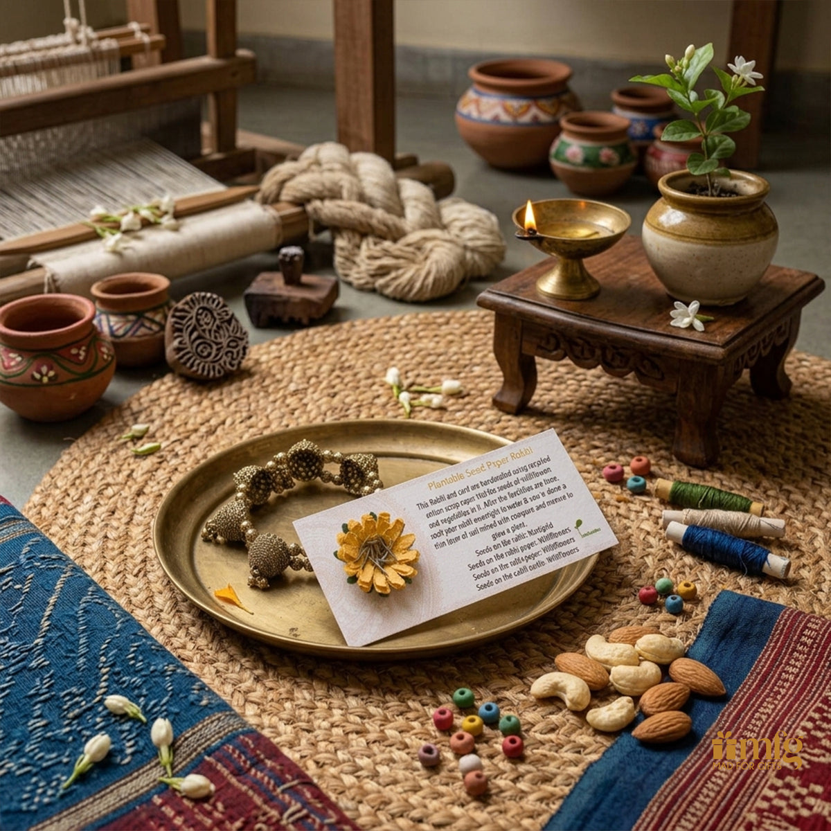Marigold Bloom Eco-Friendly Rakhi