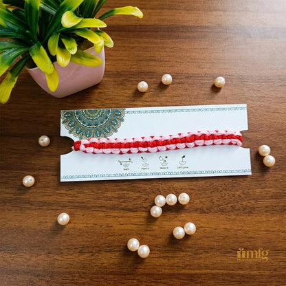 Eco-Friendly Red & Light Pink Braided Seed Rakhi