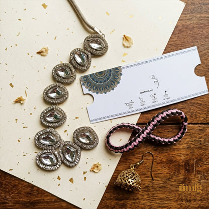 Classic Pink Black Cotton Seed Rakhi