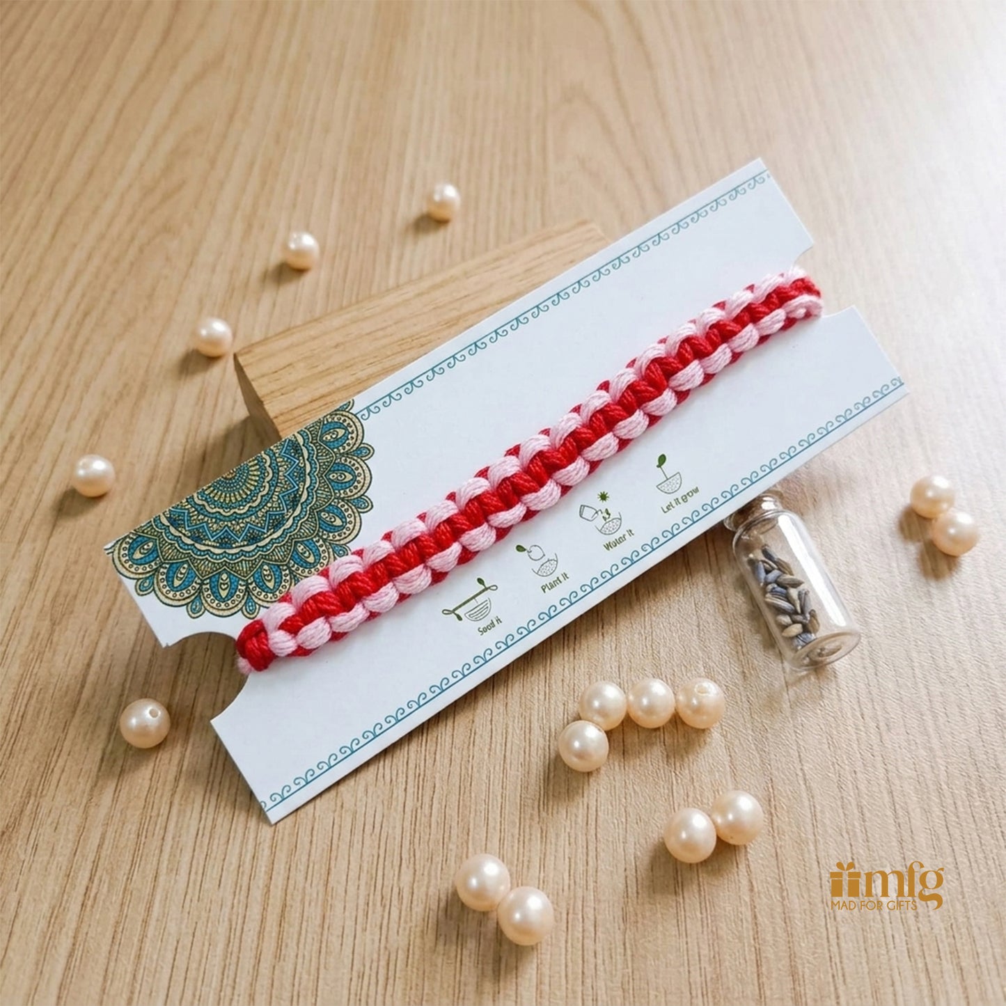 Sustainable Cotton Braided Rakhi with Wildflower Seeds Set