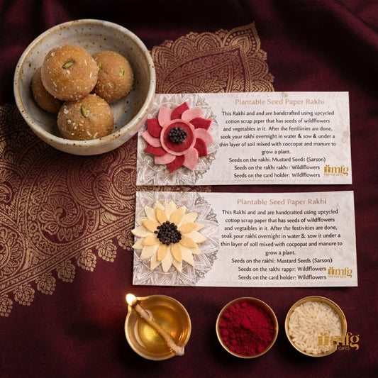Blossom Duo Plantable Seed Paper Rakhi Set