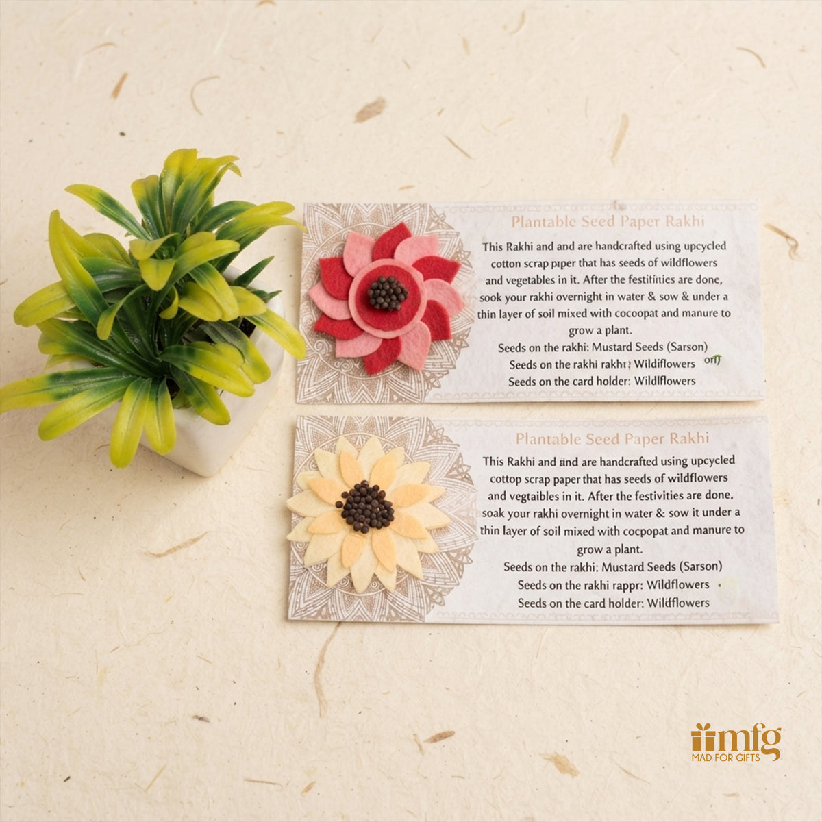 Blossom Duo Plantable Seed Paper Rakhi Set