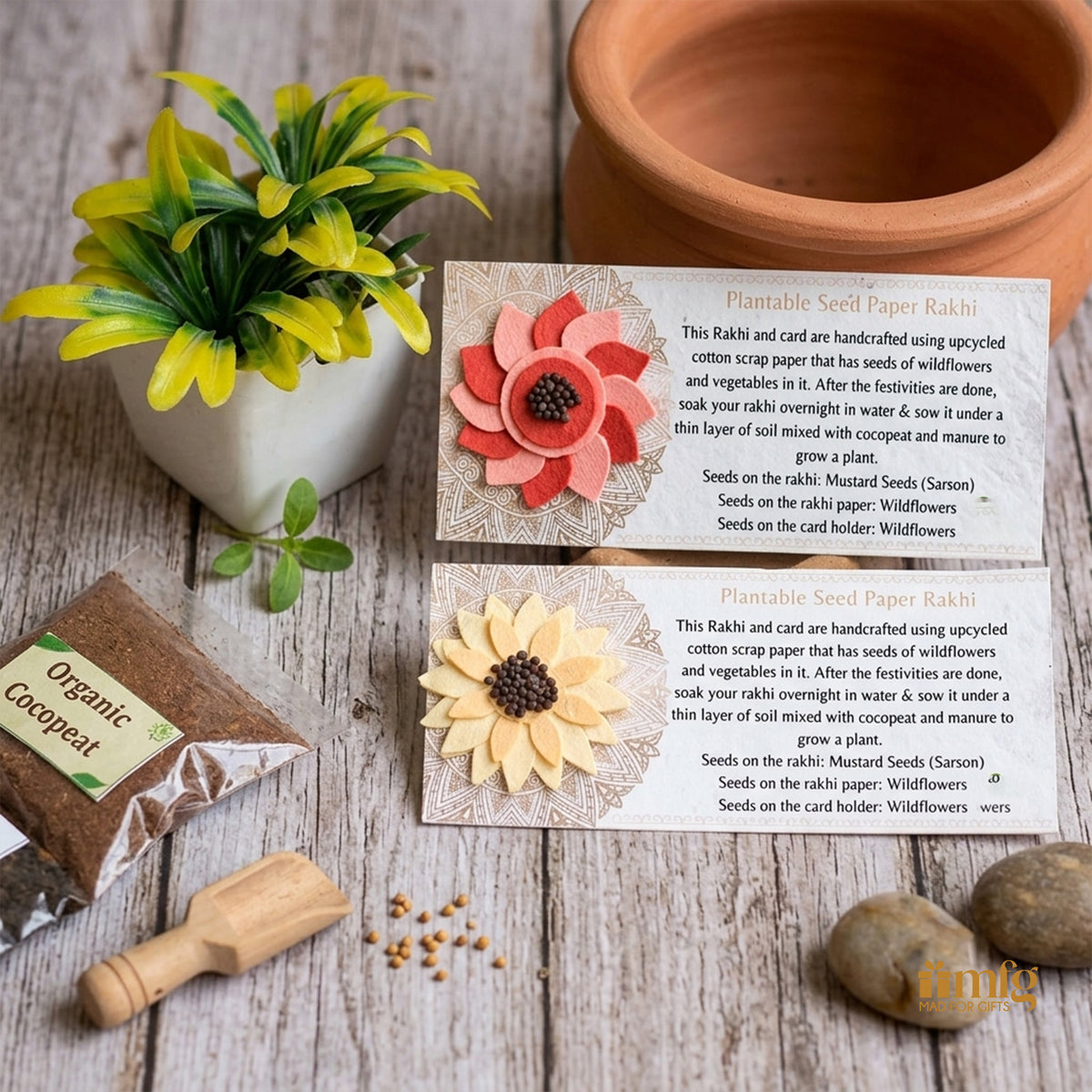 Blossom Duo Plantable Seed Paper Rakhi Set