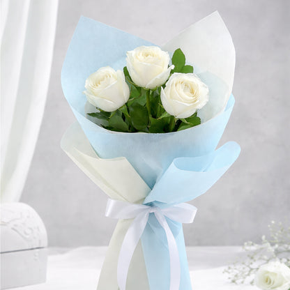 Elegant white rose bouquet