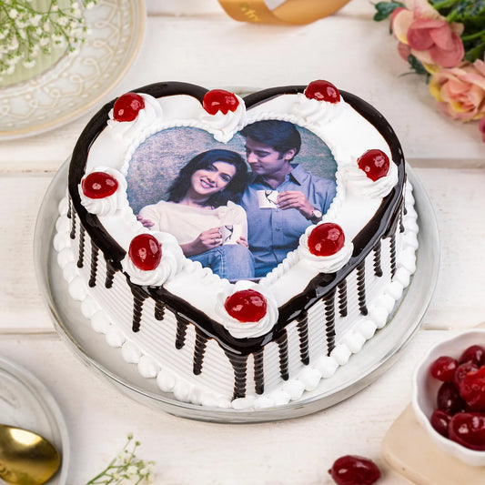 Heart Shaped Personalized Photo Cake