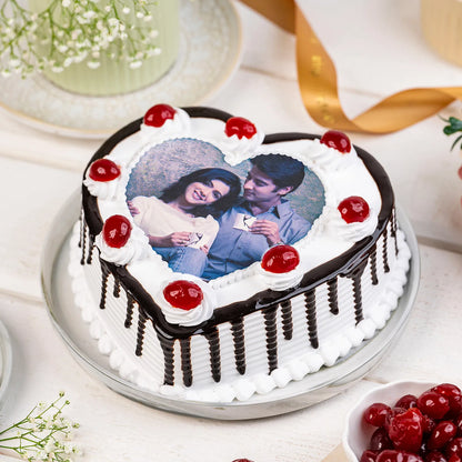Heart Shaped Personalized Photo Cake