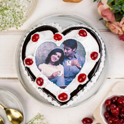 Heart Shaped Personalized Photo Cake