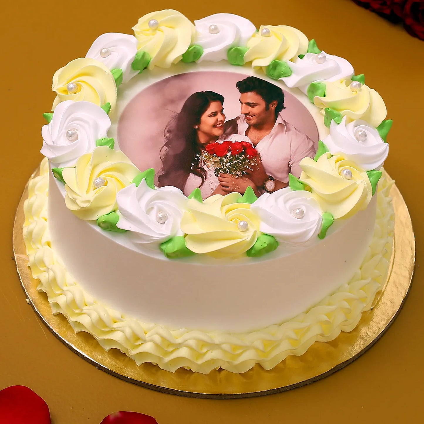 Best Couple Vanilla Photo Cake