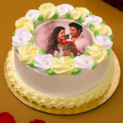 Best Couple Vanilla Photo Cake