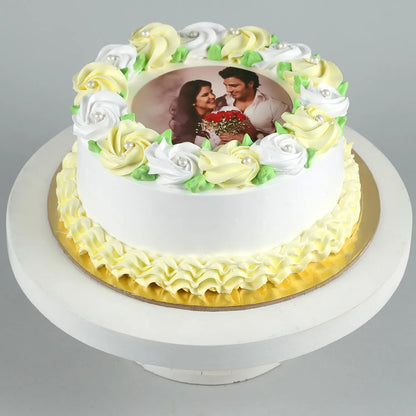 Best Couple Vanilla Photo Cake