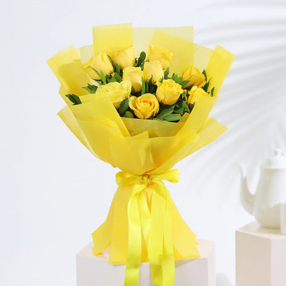 Bouquet of 10 Yellow Roses