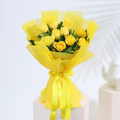 Bouquet of 10 Yellow Roses