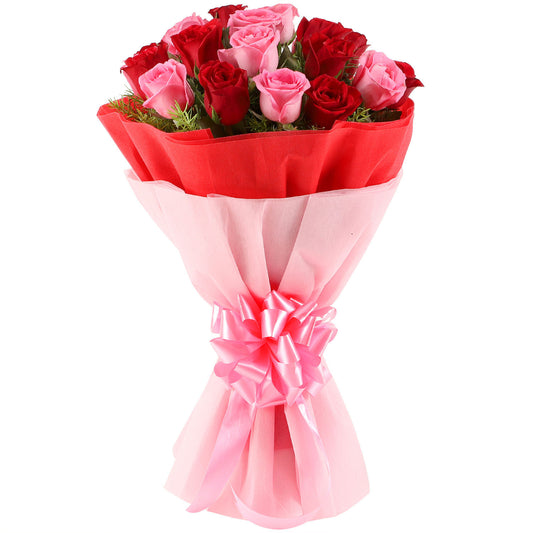 Red And Pink Roses Bouquet