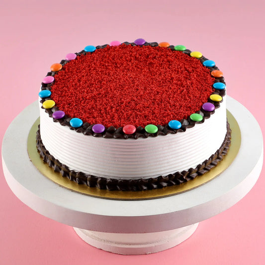 Red Velvet Round Gems Cake