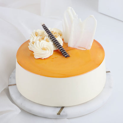 Spring Colours Vase With Luscious Cake