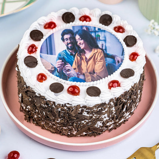 Black Forest Round Photo Cake