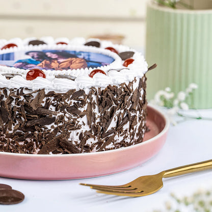 Black Forest Round Photo Cake