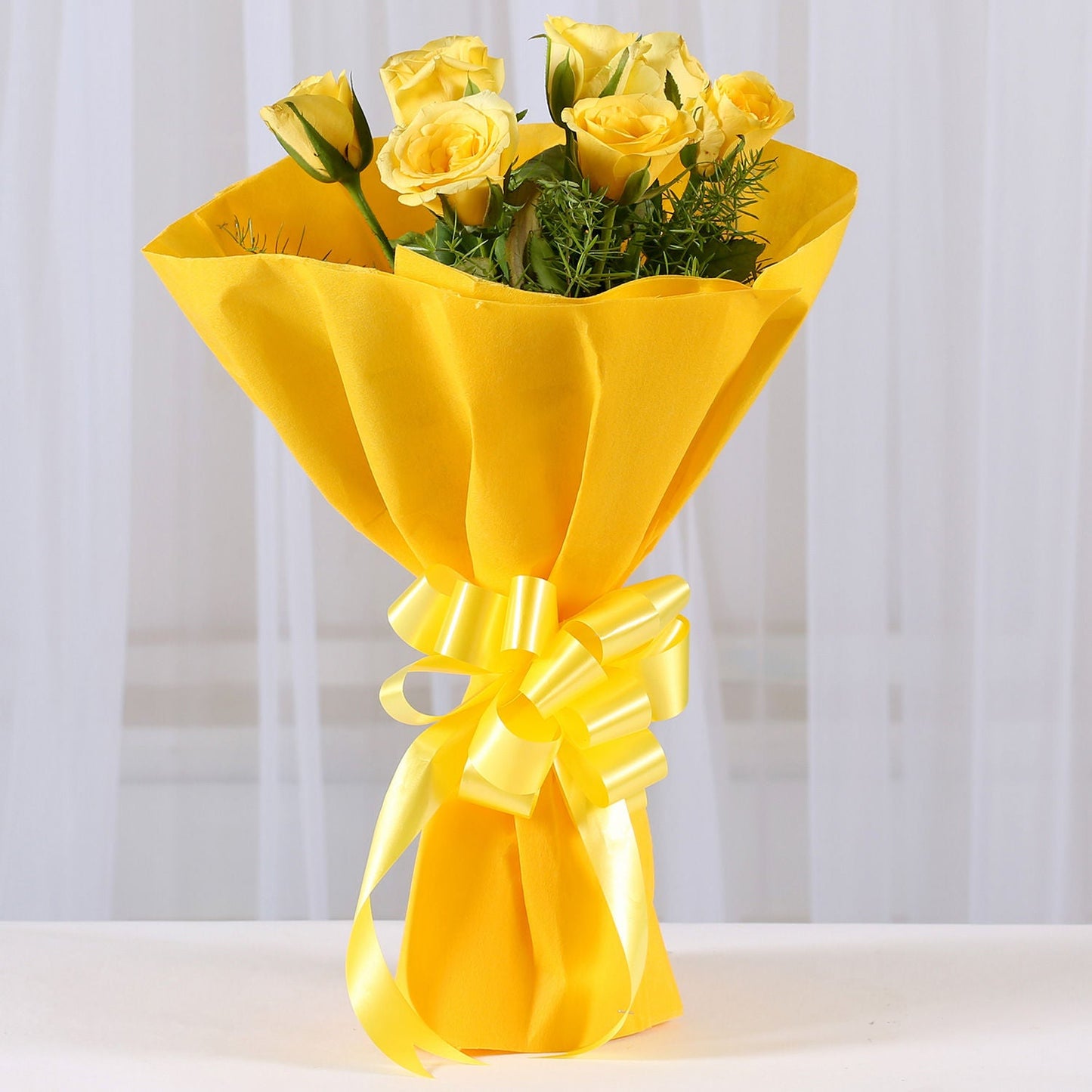 Serene Yellow Roses Bunch