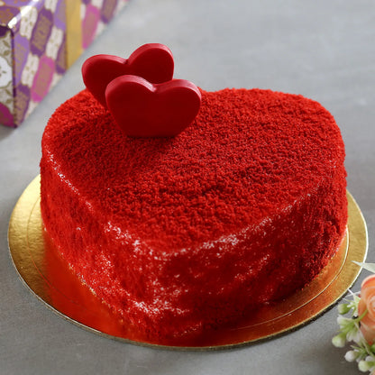 Sweet Red Velvet Heart Cake