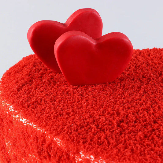 Sweet Red Velvet Heart Cake